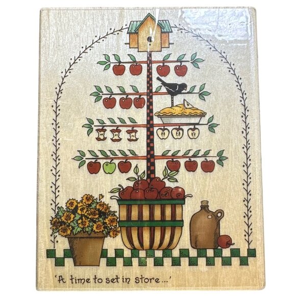 Uptown Rubber Stamps "Set In Store" Apple Tree bySandi Gore Evans - Picture 1 of 5